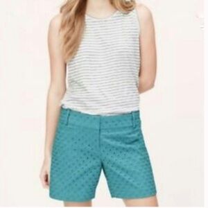 Ann Taylor LOFT Riviera Teal Diamond Shorts Size 4